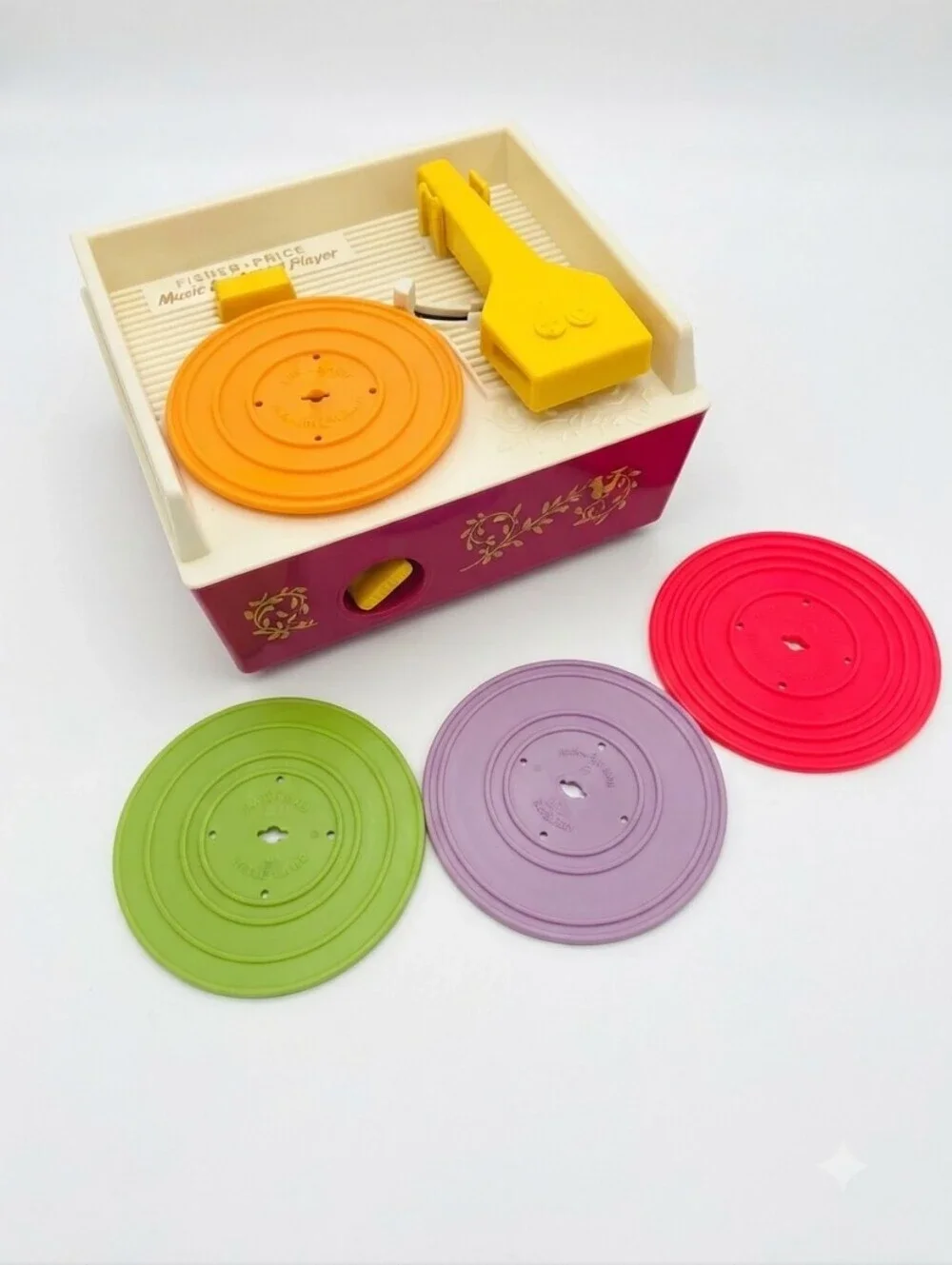 Vintage 1971 Fisher-Price Music Box Record Player #995 – Complete with 3 Records